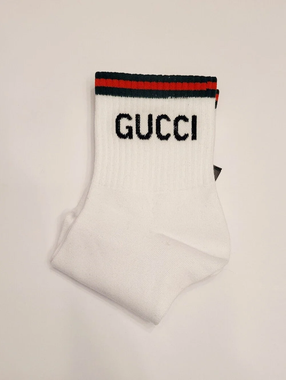 🇮🇹 Gucci White Crew Socks🧦 with Red & Green Stripes🇮🇹